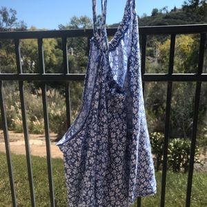 Blue and white crop top